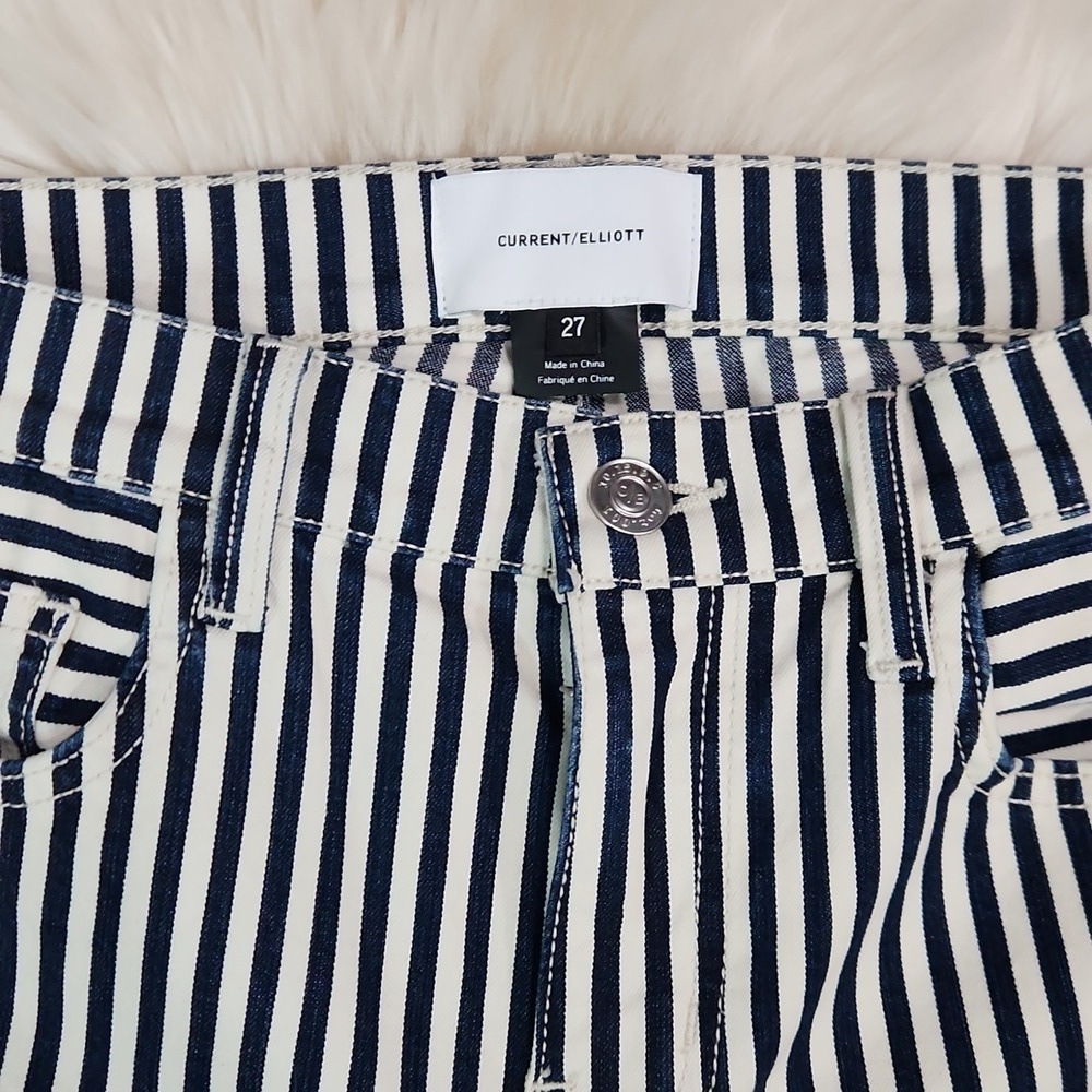 Current/Elliott Cropped Lexton Vertical Striped Crops - Picture 4 of 7
